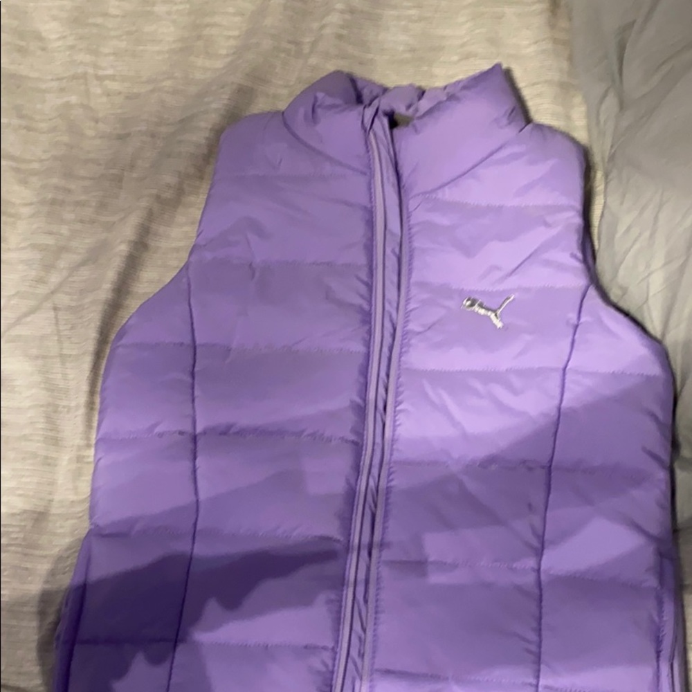 A puffer vest jacket